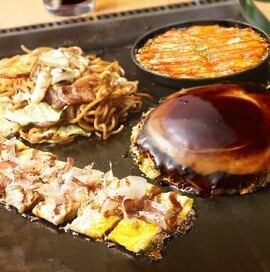 お好み焼き、焼きそば、1品鉄板焼きのコースAセット(2名~3名でどうぞ)