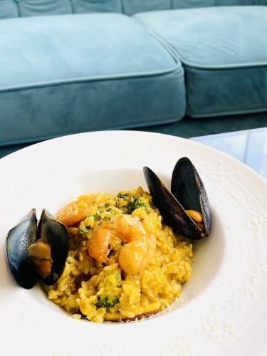 seafood curry risotto