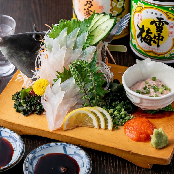 【活魚×日本酒】活きた魚が食べれる！？大人気のウマヅラハギ（時期によってカワハギも）