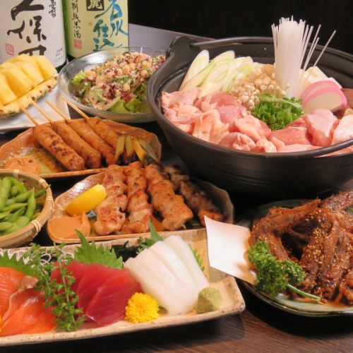 [Includes 2 hours of all-you-can-drink] Can you choose a hot pot?! The most cost-effective course with sashimi and skewers for 3,990 yen