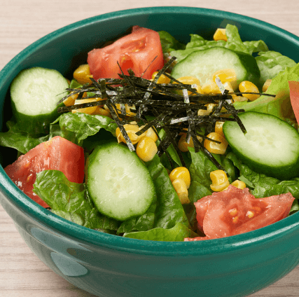 Choreogi salad / Radish and plum paste salad with green shiso