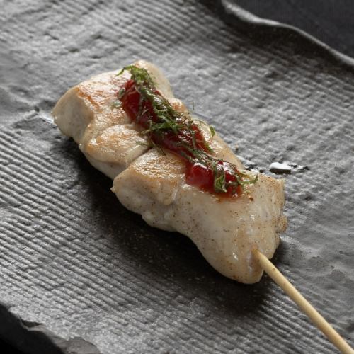 朝びき鶏ささみレア焼き梅肉