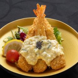 タルタルたっぷりのエビフライ３本