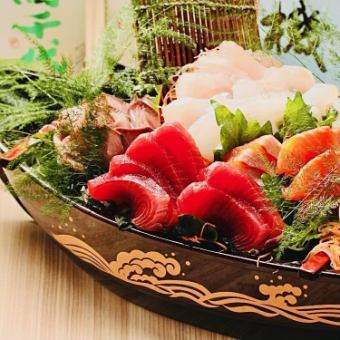 鮮魚＆刺し5点盛合せ付き！肉寿司や人気のおつまみなど30品食べ放題1,980円
