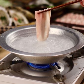 【ランチ限定10食】♪ハマグリ出汁の栗豚しゃぶしゃぶやお刺身付2,500円