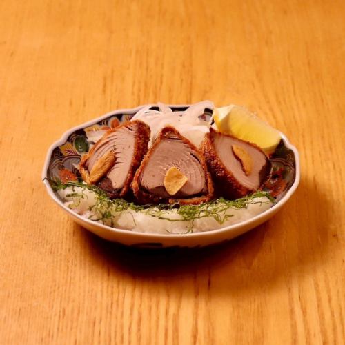 鰹フライ　大葉おろし添え