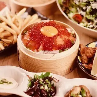 平日限定サーモンとイクラのせいろ飯が楽しめる２時間飲み放題付【酒心】～さけごころ～コース