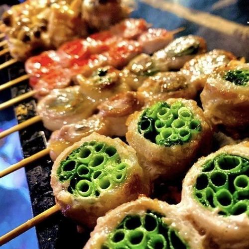 【大人気の串料理！！】定番の肉串メニューから魚串に、博多名物『野菜巻き串』まで豊富にご用意♪