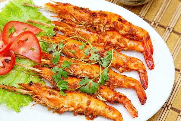 Grilled salted shrimp
