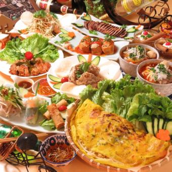 [僅限週一至週四！]越南美食種類豐富♪Com西貢特別試吃套餐→2,750日元
