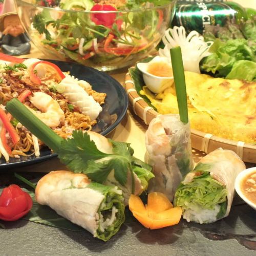 A popular and popular set for eating spring rolls ♪