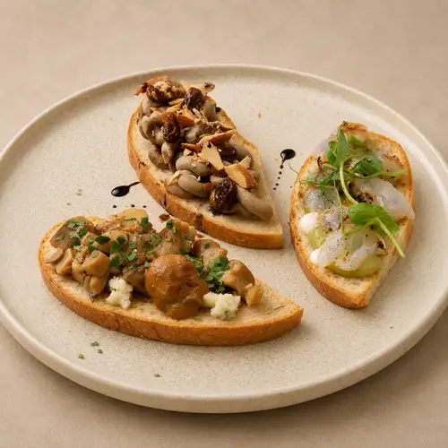 《ブルスケッタ》エビアボカドとモッツァレラ