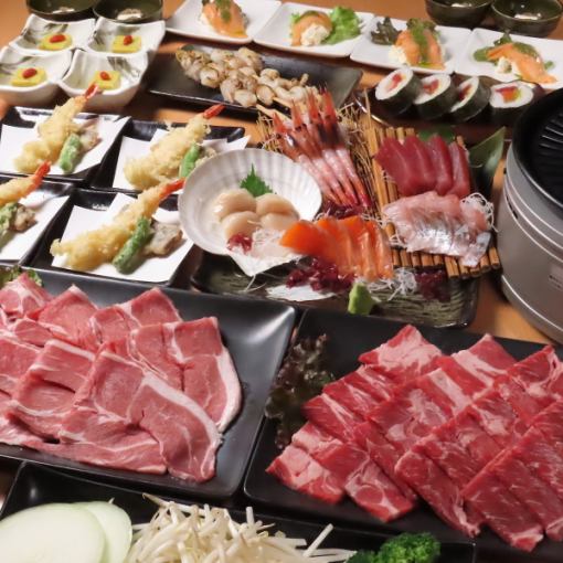 【12月限定】生ラムジンギスカン入り　おもてなしコース全8品2時間飲放題付5000円⇒4500円 〇