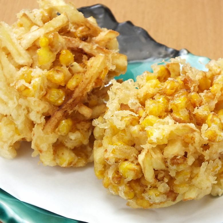 Kakiage of potatoes and corn