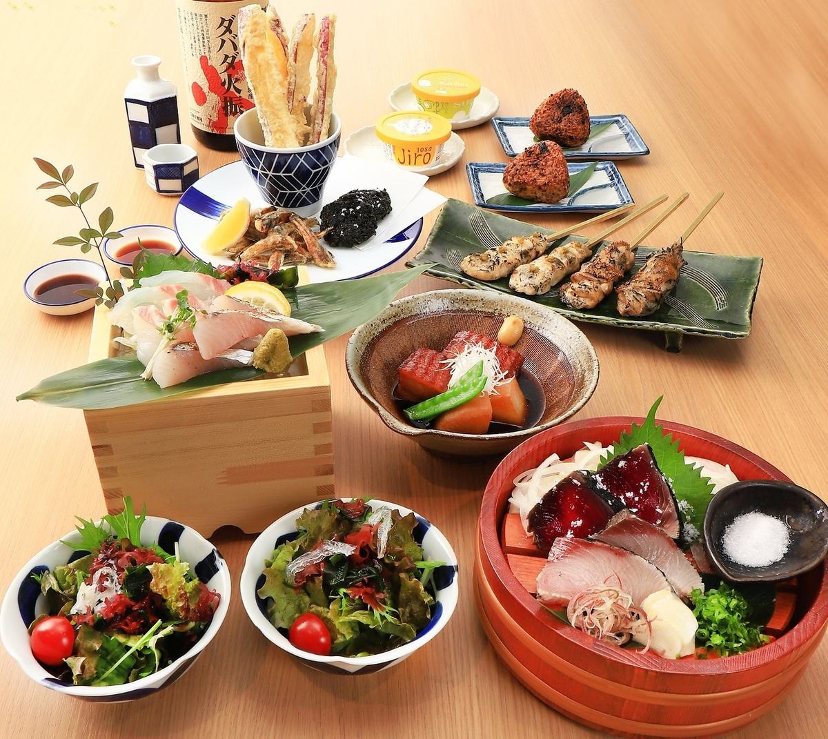 [Very popular] Tosa bonito straw-grilled Okinoshima course 4,000 yen (tax included)★
