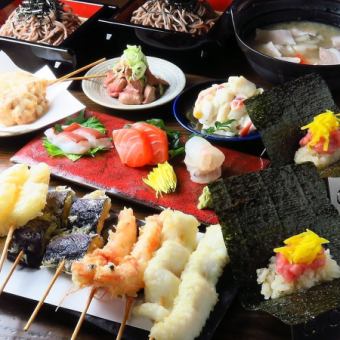 120分飲み放題付き【4000円】魚椿本店天ぷら、刺身、寿司が楽しめるコース