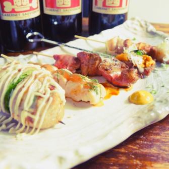 吃到飽的新鮮蔬菜Banya☆烤串5種魚生魚片和Esu的驕傲★120分鐘喝到飽4000日元