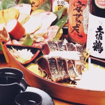 [6000 yen course with 16 dishes including sashimi + 2 hours all-you-can-drink]