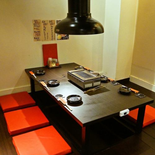 The sunken kotatsu that can be used by up to 20 people is comfortable ◎