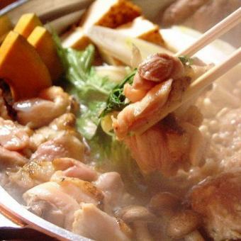 [Enjoy the flavor of Kyoto local chicken!] 7-course white hot pot DX course 4,438 yen → 3,938 yen + 1,000 yen with all-you-can-drink included ◎Private room available