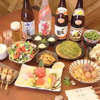 《暢飲+八道菜套餐（含頂級藍鰭鮪魚刺身）》【¥4,980（含稅）】★2小時30分鐘