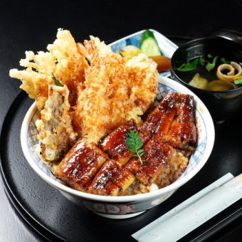 Recommended for those who want to eat both eel and tempura.Eel tempura bowl (manten) 3,900 yen (tax included)