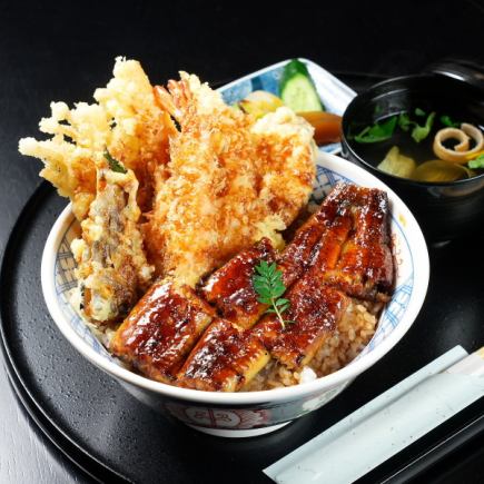 Recommended for those who want to eat both eel and tempura.Eel tempura bowl (manten) 3,900 yen (tax included)