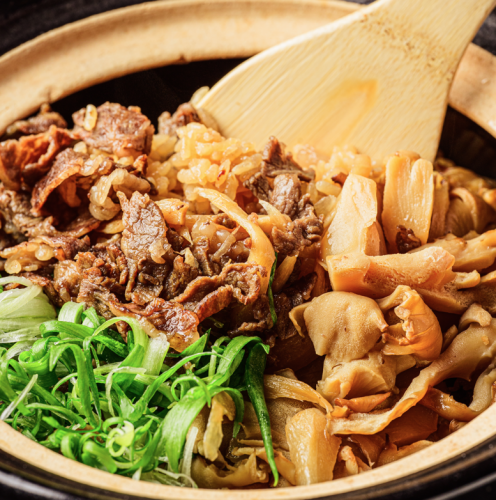 和牛時雨煮と舞茸の土鍋ご飯