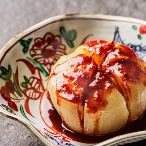 新玉ねぎの麻辣ソース掛け 