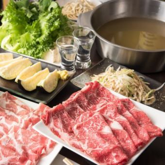 選べるおだしとお肉！しゃぶしゃぶコース【鹿児島産黒豚コース】