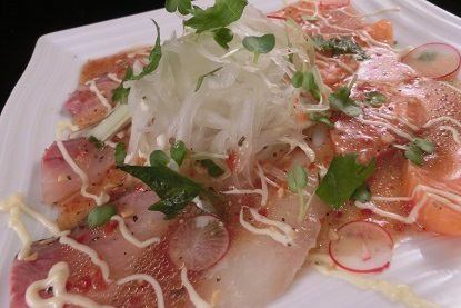 Two kinds of fish carpaccio