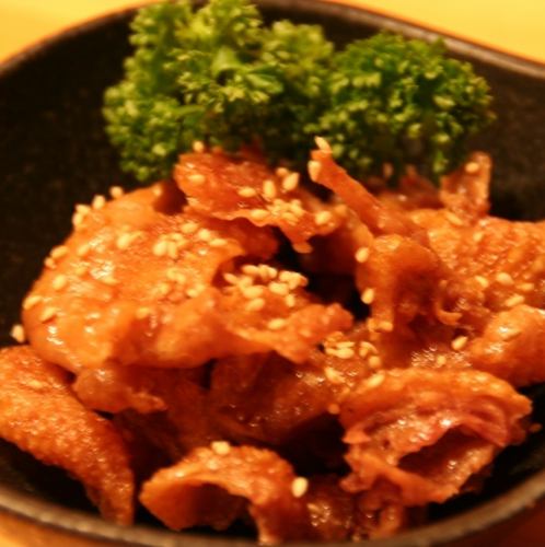 Chicken skin with sweet soy sauce