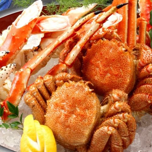 [The Three Great Crabs] Enjoy Hokkaido's proud crabs.Boiled hairy crab, rich snow crab, and impressive king crab.A blissful time filled with crab.