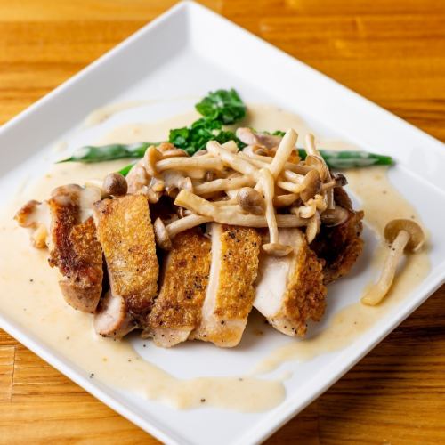 鶏モモ肉とキノコのクリーム煮