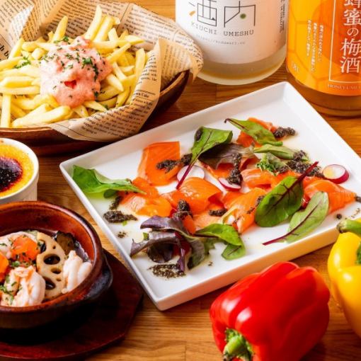 【ランチ女性限定コース/8品】8名様～貸切OK！肉料理・デザートでパーティー◇3時間飲み放題付