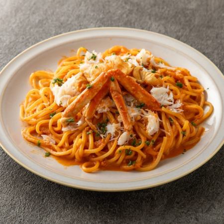 ズワイガニのトマトクリームスパゲティ