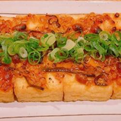 田舎厚揚げのもろみ味噌焼き