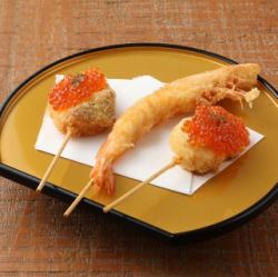 サーモンいくらの串揚げ