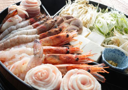 ◆平成名物！ブランド結旨豚×3種の海老しゃぶしゃぶ