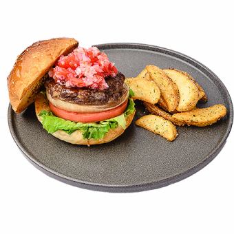 [Lunch] Mexican salsa burger *with French fries♪