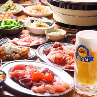 [Starting January 4th] Perfect for year-end and New Year's parties! Charcoal grilled on a shichirin (small charcoal grill)! Draft beer included! Premium all-you-can-drink + all-you-can-eat [80 items] 4500 yen