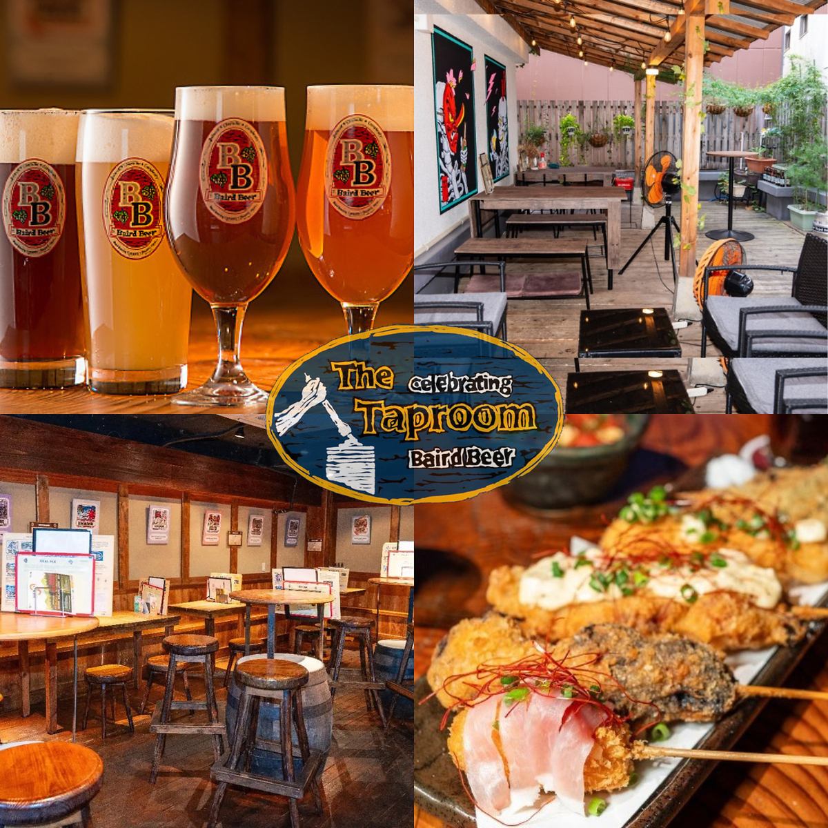 自社工場から毎日直送されるビールと、揚げたてアツアツの串揚げを堪能できるお店です