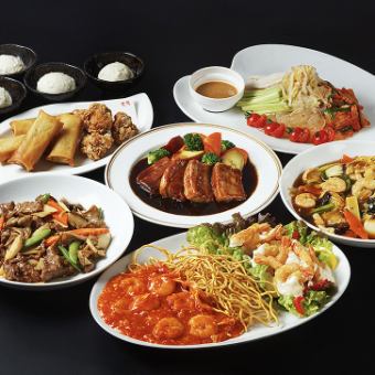 【海老と牛肉の満足コース◎】大満足の8品 5000円→4500円（税込）飲み放題2時間付き！