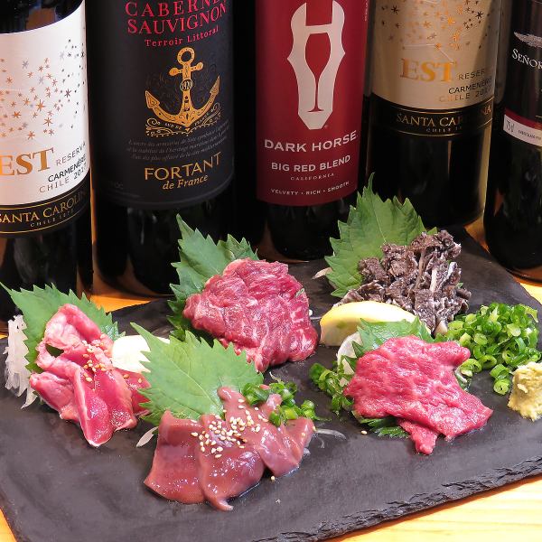 Wine x signature menu meat sashimi♪Repeat 99%★[Assortment of 5 types of low-temperature-heated ham sashimi]