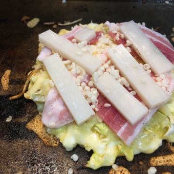 Pork rice cake cheese okonomiyaki