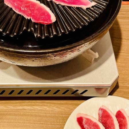 【1日1組2名様限定】『鴨の陶板焼しゃぶコース』5,830円（税込）前日お昼12時までの要予約