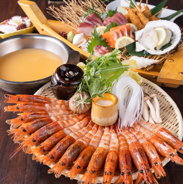 当店名物の海老しゃぶ！