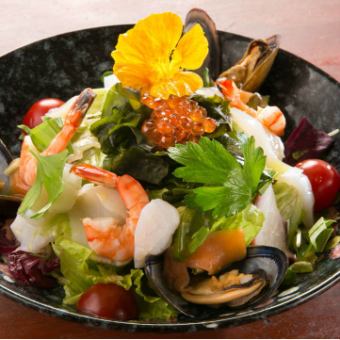Salad full of seafood