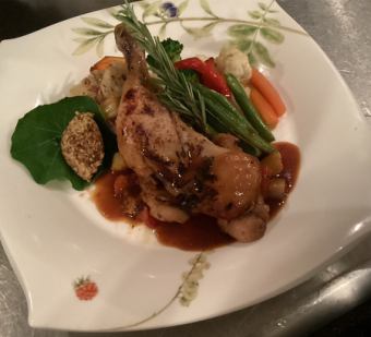 Duck confit with ratatouille