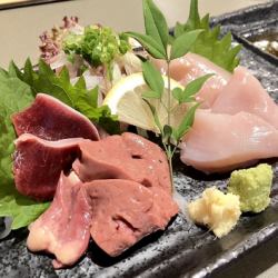 Assorted local chicken sashimi